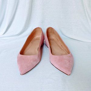 J. Crew Pointed-Toe Flats in Sun Drenched Peony Suede